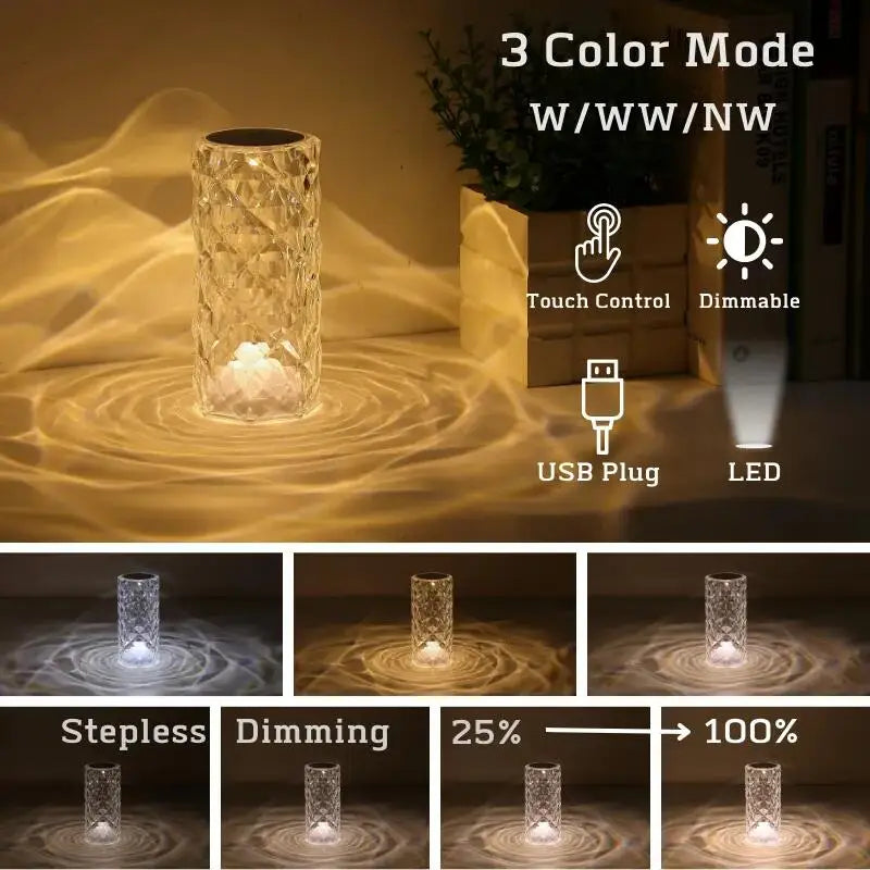 Crystal LED table lamp